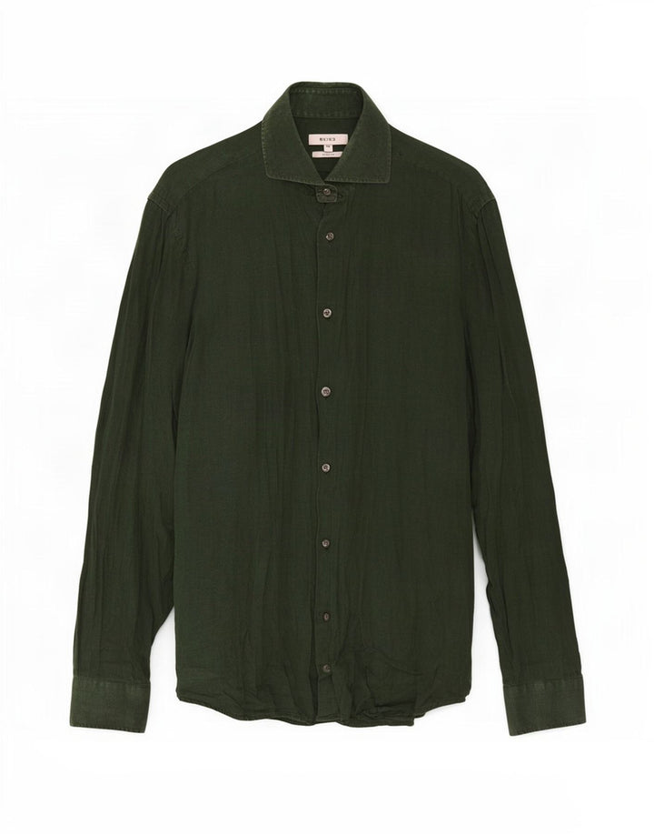 Reiss Herre Regular Fit skjorte Medium Green Linen