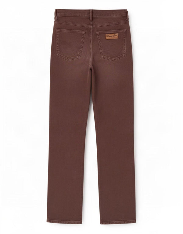 Wrangler Herre Arizona Straight Jeans W33 L32 Brun Bomuld