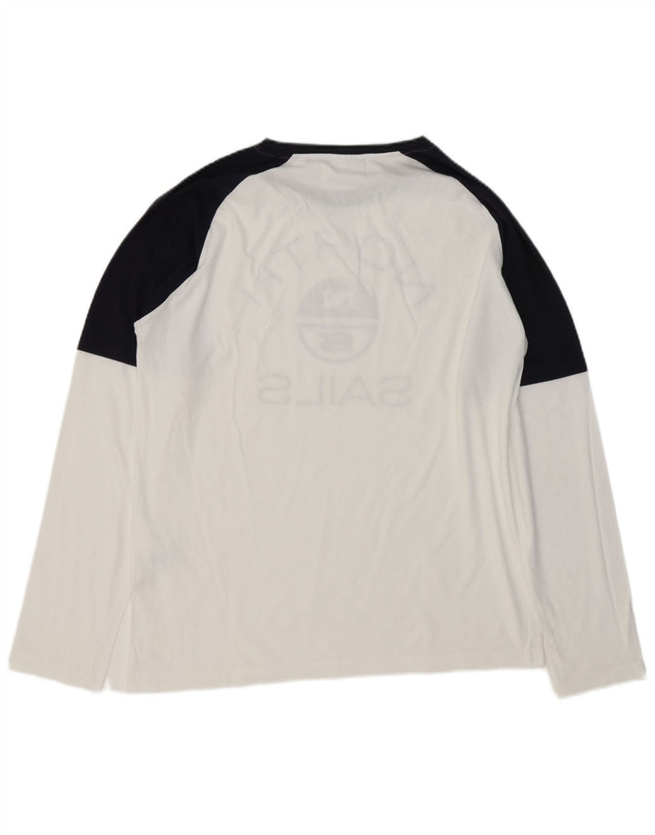 North Sails Herre Grafisk Top Langærmet XL Hvid Colourblock Bomuld