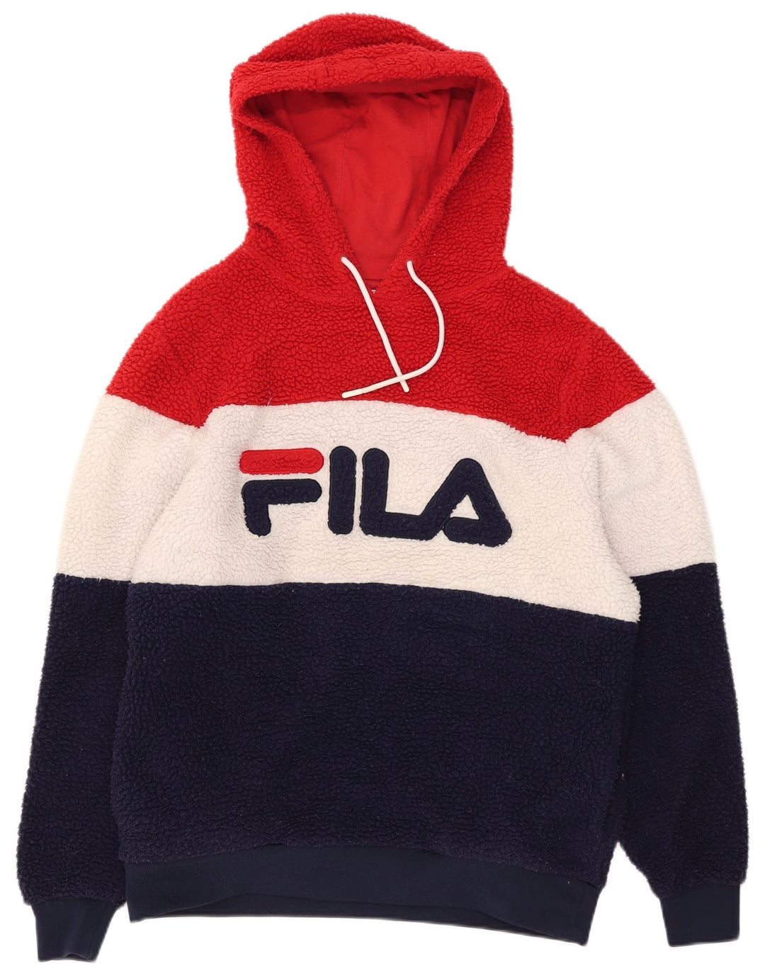 FILA Herre grafisk fleecetrøje med hætte Medium Flerfarvet Colourblock