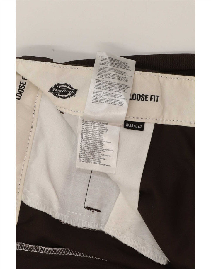 Dickies Herre Loose Fit Cargo Bukser W33 L32 Brun Polyester