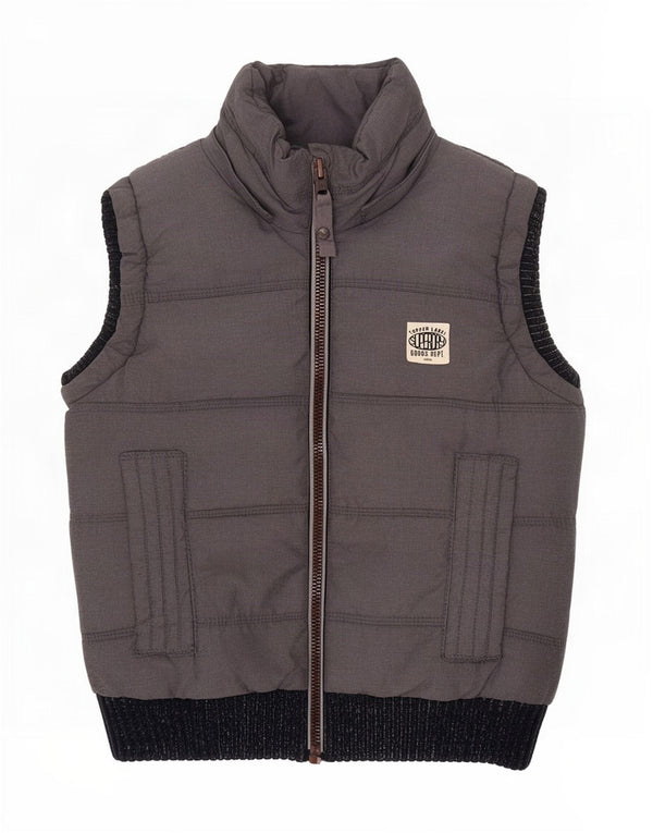 Superdry Womens Oversized Polstret Gilet UK 6 XS Grå Colourblock Bomuld