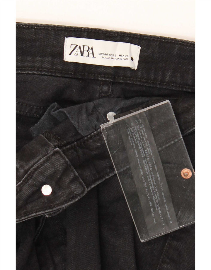 Zara Dame Flared Jeans EU 40 Medium W30 L33 Sort Bomuld
