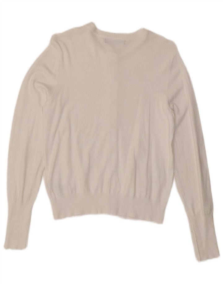 Marks & Spencer Dame Cardigan Sweater UK 10 Small White Viscose