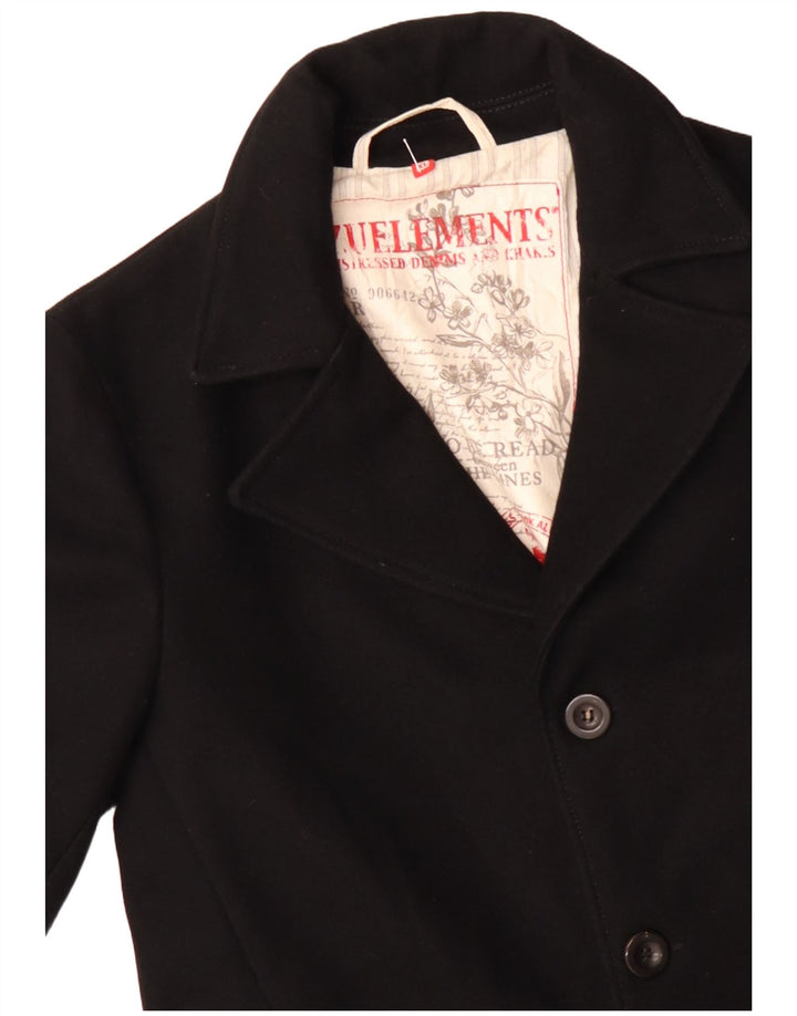 Zu Elements Dame Overfrakke UK 18 XL Sort Uld