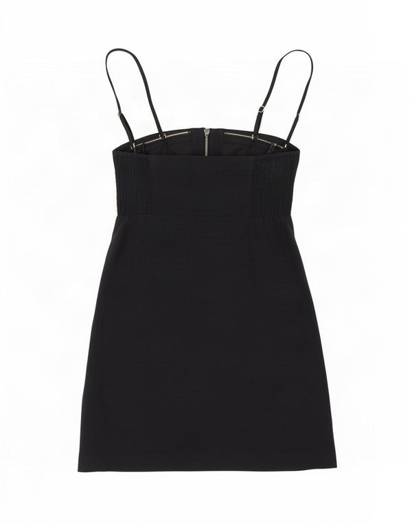 Abercrombie & Fitch Dame Sleeveless Slip Dress UK 4 XS Black Linen