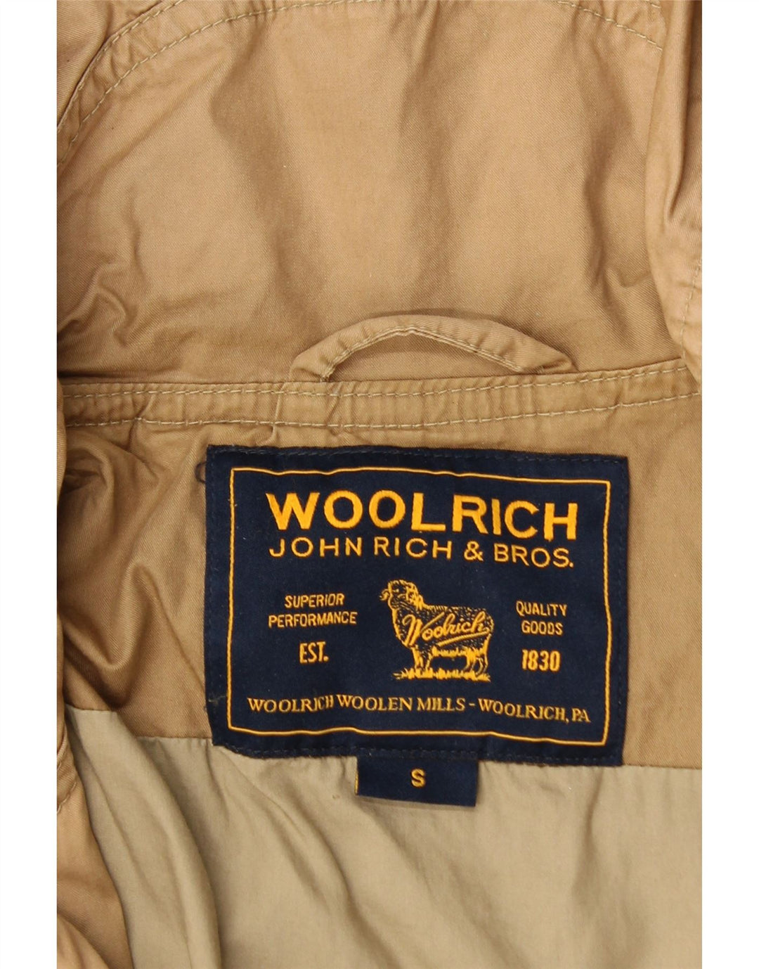 Woolrich Parkajakke med hætte til kvinder UK 10 Lille brun bomuld