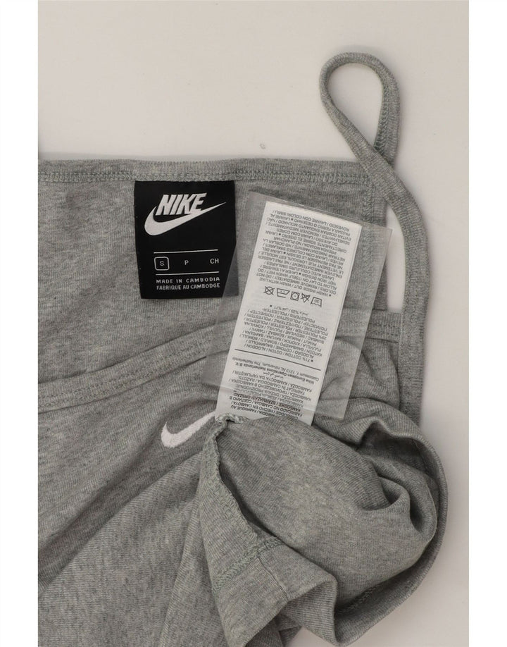 NIKE Womens Cami Top UK 10 Small Grey Cotton Vintage Nike and Second-Hand Nike from Messina Hembry 