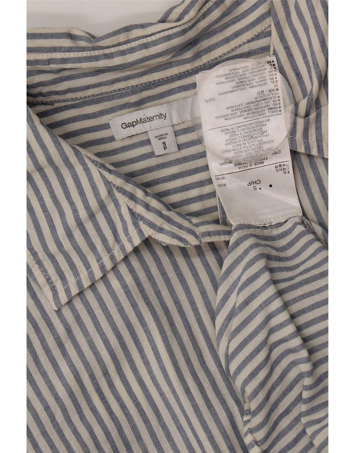 Gap Kvinder Gravid 3/4-ærmet Pullover Shirt UK 10 Lille blå stribet