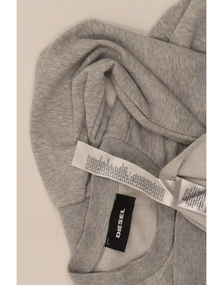 Diesel Herre Grafisk Sweatshirt Jumper Stor Grå Flecked Bomuld