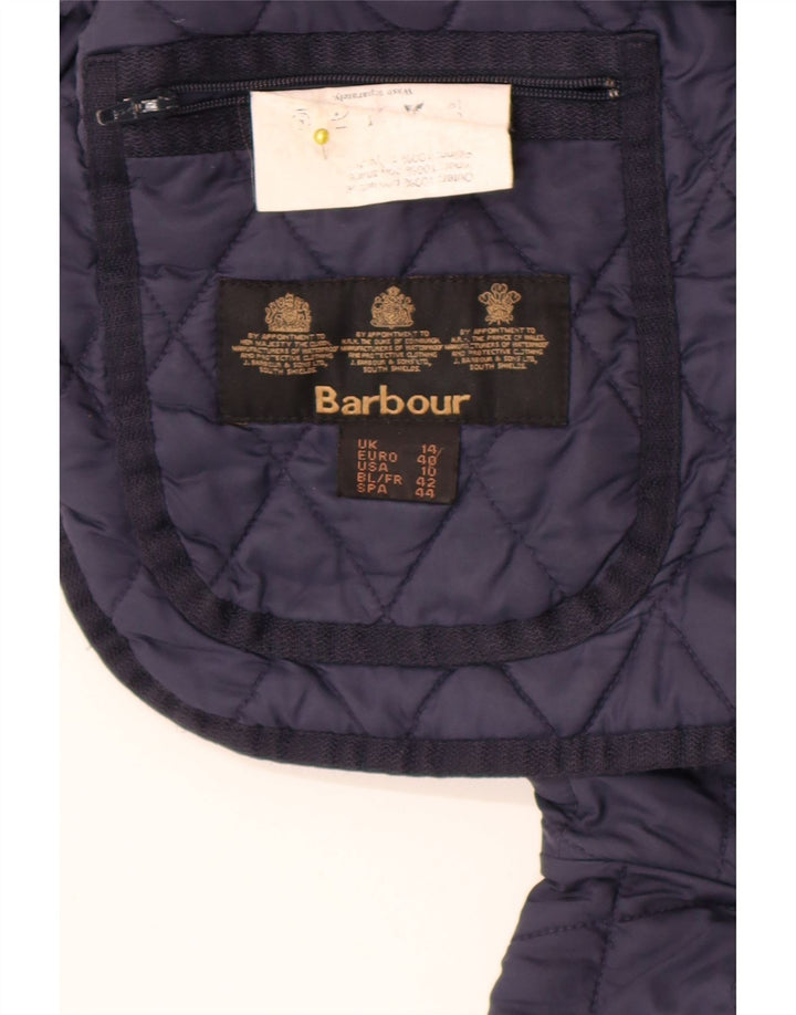 Barbour Quiltet jakke til kvinder UK 14 Stor marineblå polyamid