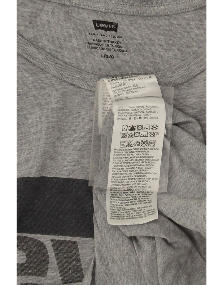 LEVI'S Mens Graphic T-Shirt Top Large Grey Flecked Cotton Vintage Levi's and Second-Hand Levi's from Messina Hembry 