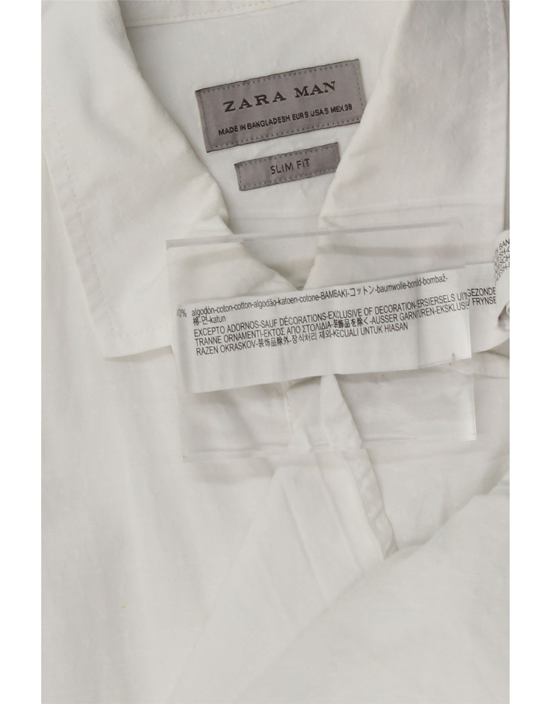 ZARA Mens Slim Fit Shirt Small Blue Cotton Vintage Zara and Second-Hand Zara from Messina Hembry 