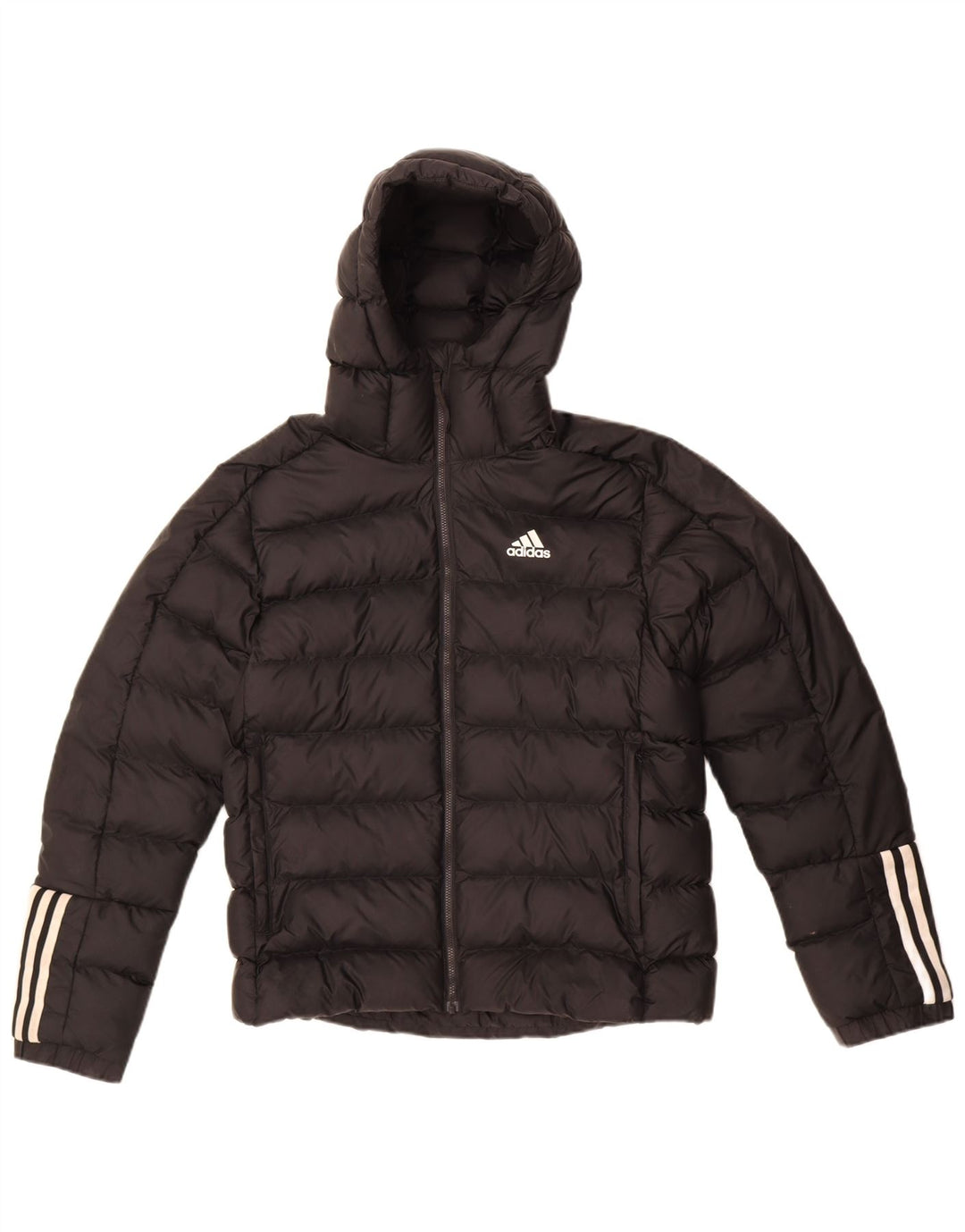 Adidas Herre hættepolstret jakke UK 36 Small Black Colourblock Polyacrylic