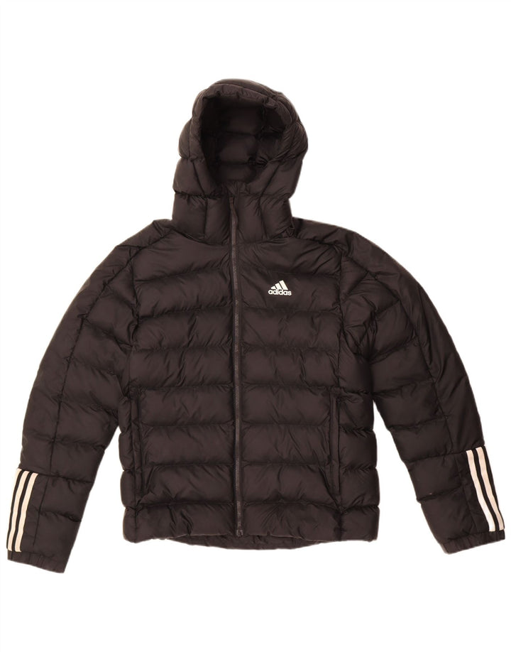 Adidas Herre hættepolstret jakke UK 36 Small Black Colourblock Polyacrylic