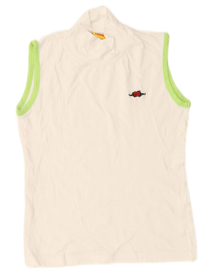 CHARRO Womens Crop Vest Top UK 18 XL White Cotton
