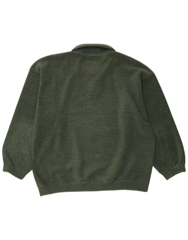 Vintage Herre grafisk Loose Fit Fleece Jumper IT 50/52 Medium Green