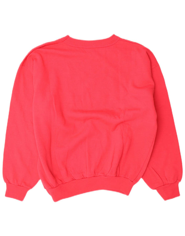Vintage Herre Grafisk Sweatshirt Jumper Medium Pink Bomuld