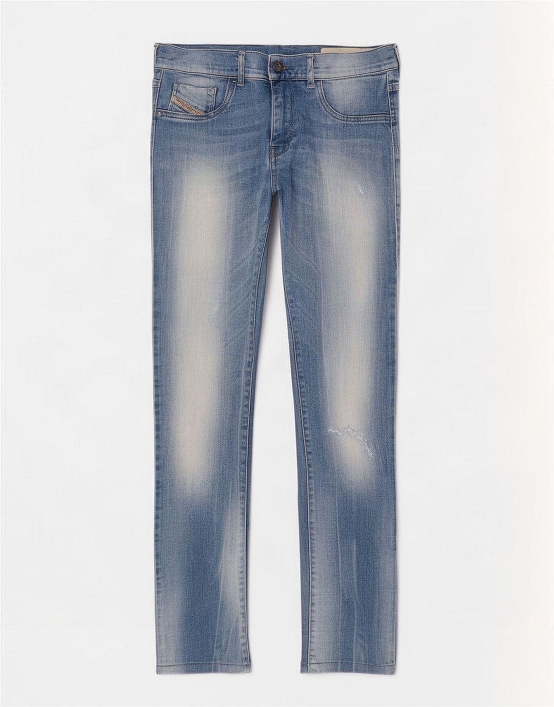 Diesel Dame Distressed Super Slim Jeans W29 L28 Blå Bomuld