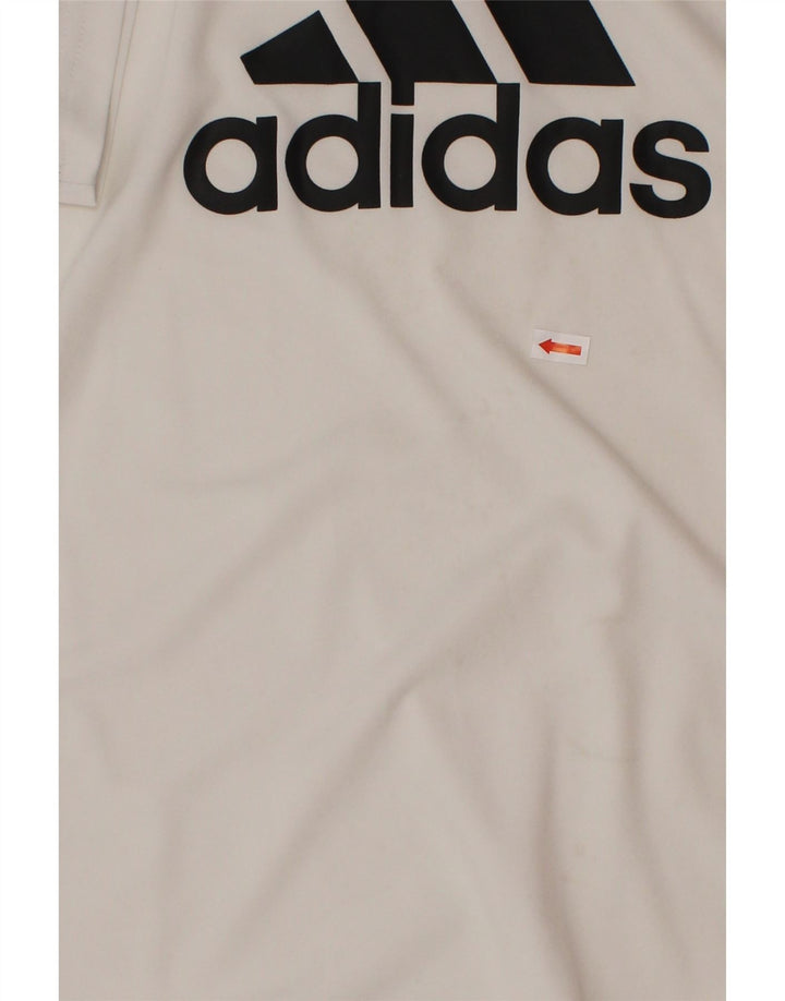 ADIDAS Drenge Grafisk T-Shirt Top 11-12 År Hvid Polyester