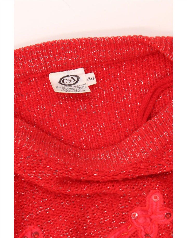 C&A Womens Boat Neck Jumper Sweater EU 44 XL Red Acrylic Vintage C&A and Second-Hand C&A from Messina Hembry 