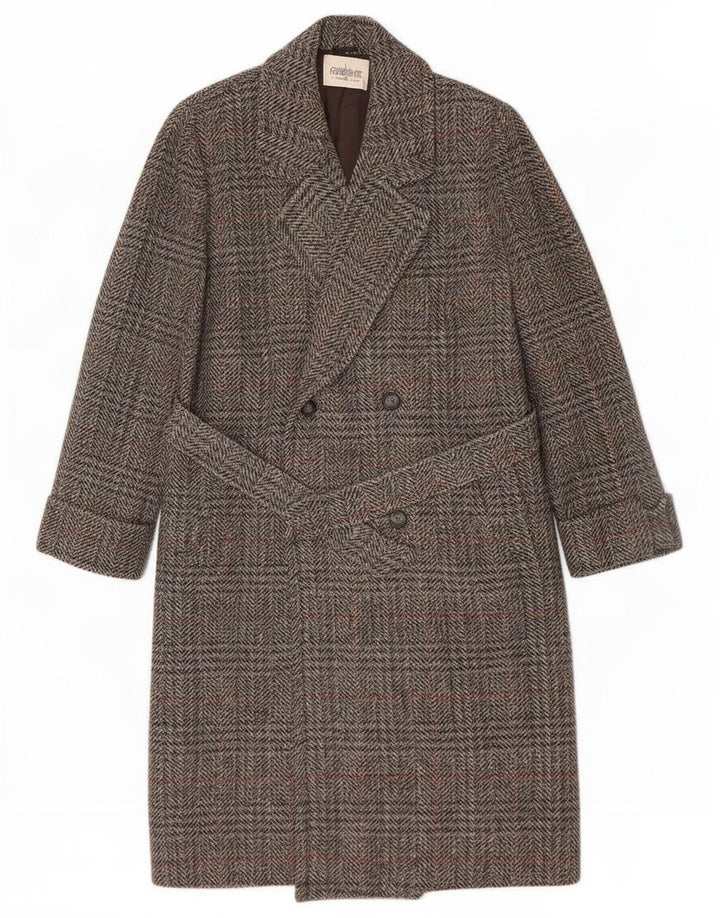 Lebole Dame Loose Fit Dobbeltradet Frakke IT 44 Medium Grey Houndstooth