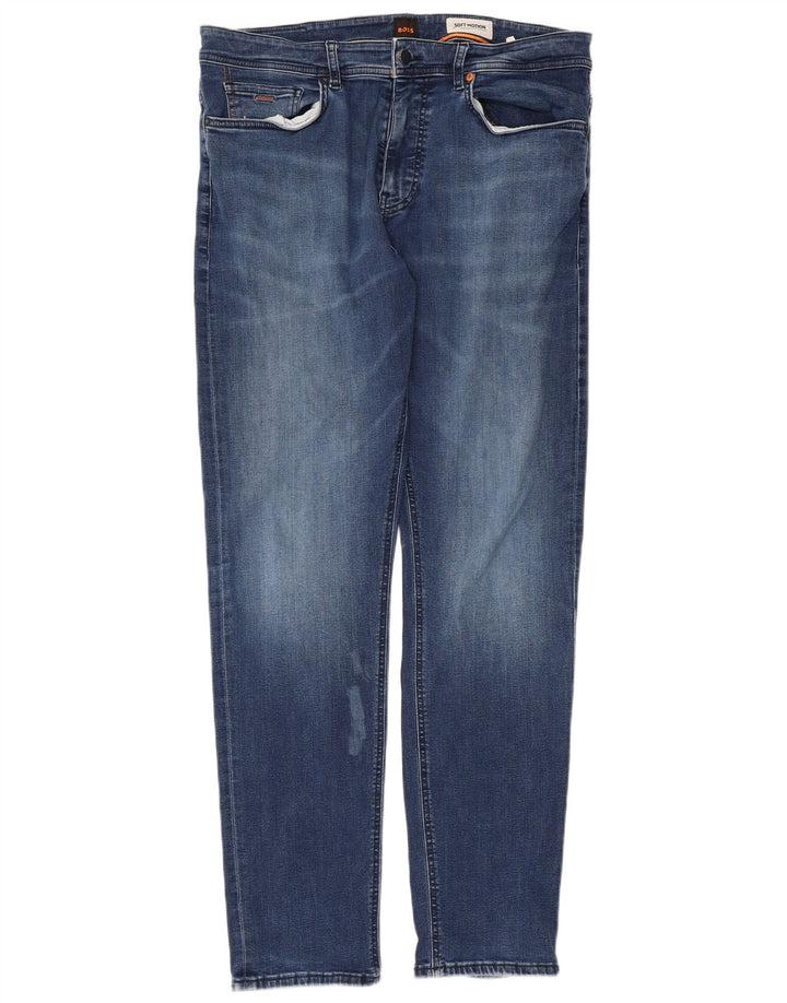 Hugo Boss Dame Soft Motion Slim Jeans W36 L34 Blå Bomuld