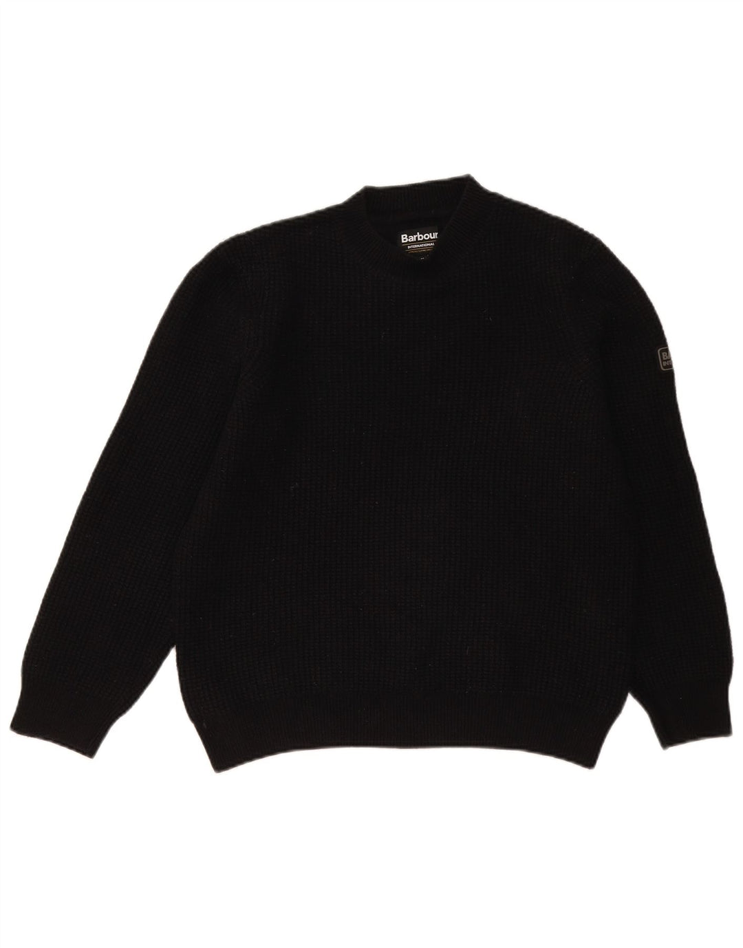 Barbour Dame Turtle Neck Jumper Sweater Medium Sort Uld