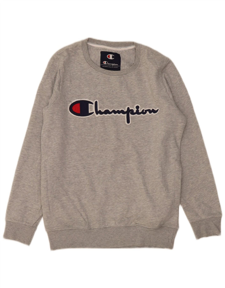 Champion Herre Grafisk Sweatshirt Jumper Medium Grå