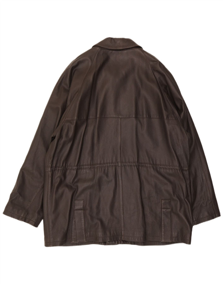 Loro Piana Herre Læderjakke UK 44 2XL Brunt Læder