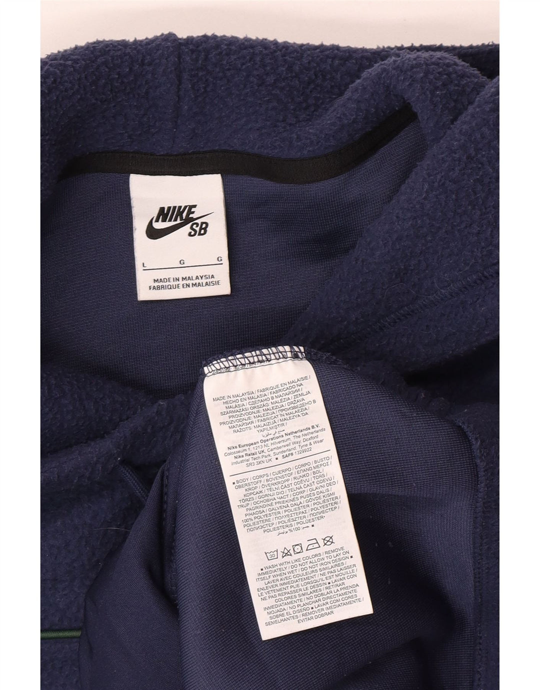 Nike fleecetrøje med hætte til mænd, stor marineblå polyester
