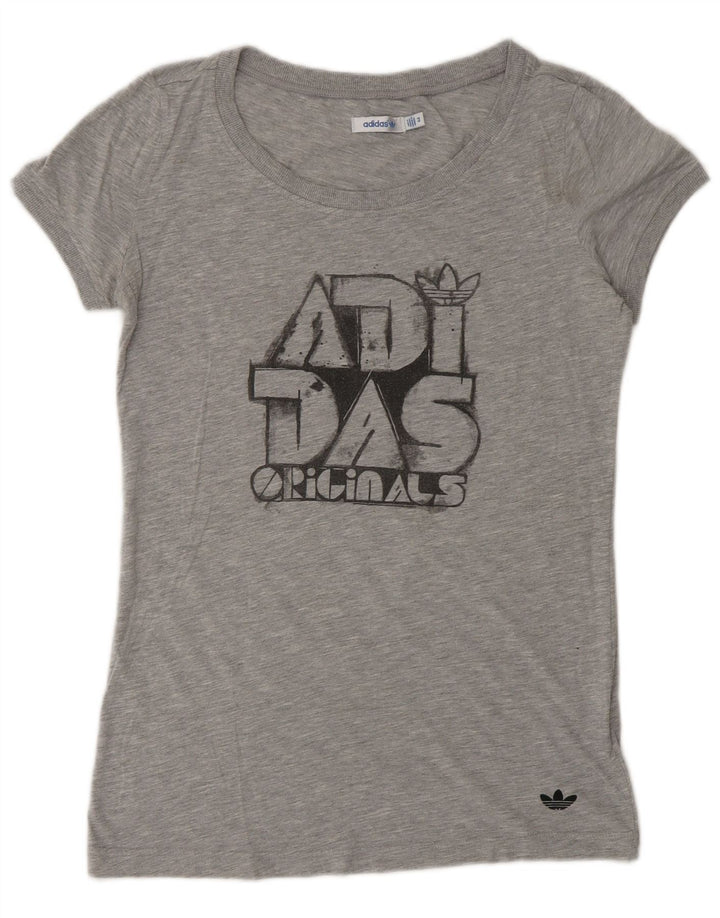 Adidas Womens Graphic T-Shirt Top IT 46 Medium Grey
