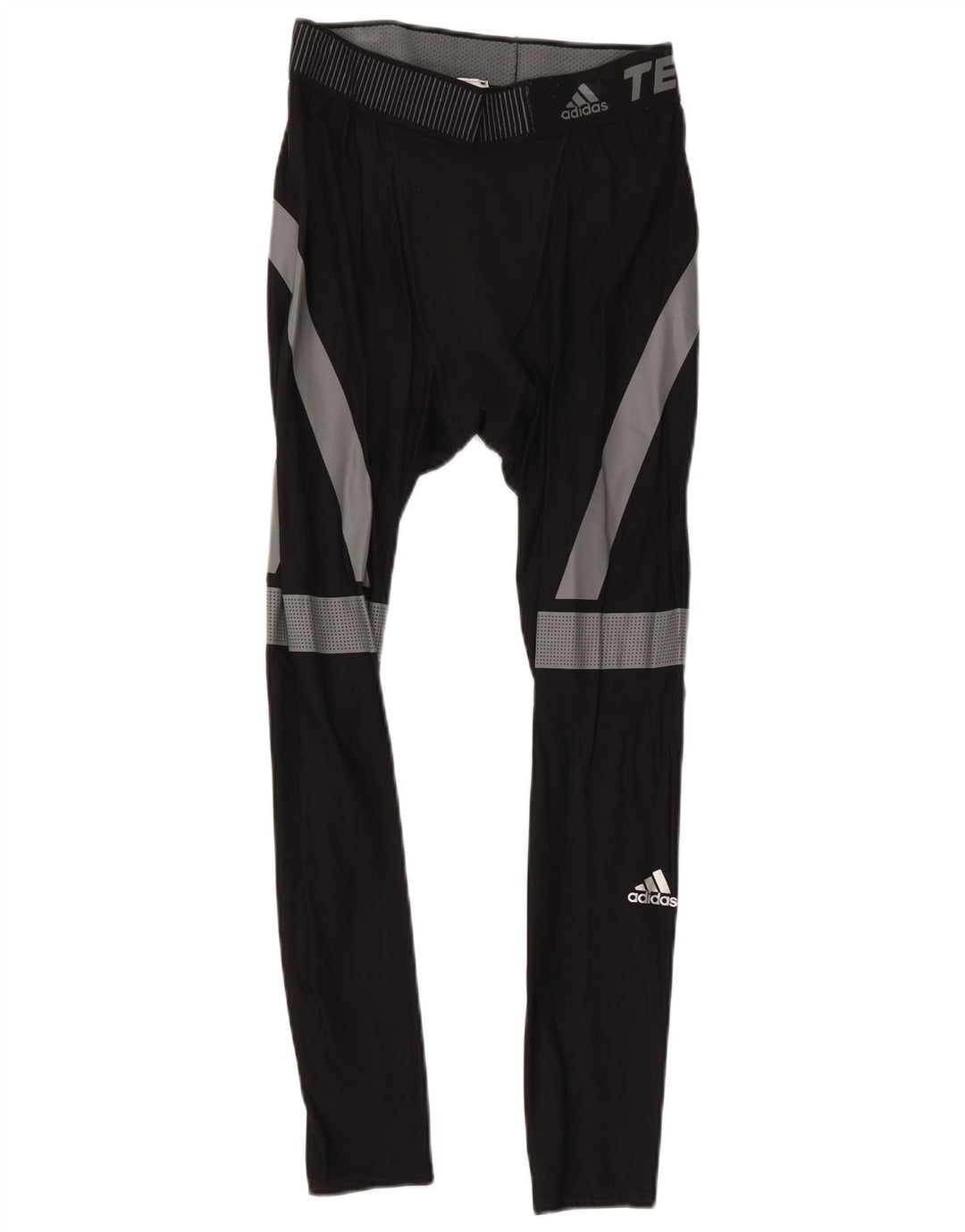 Adidas Herre Tech Fit Crop Leggings Large Black Colourblock Polyamid