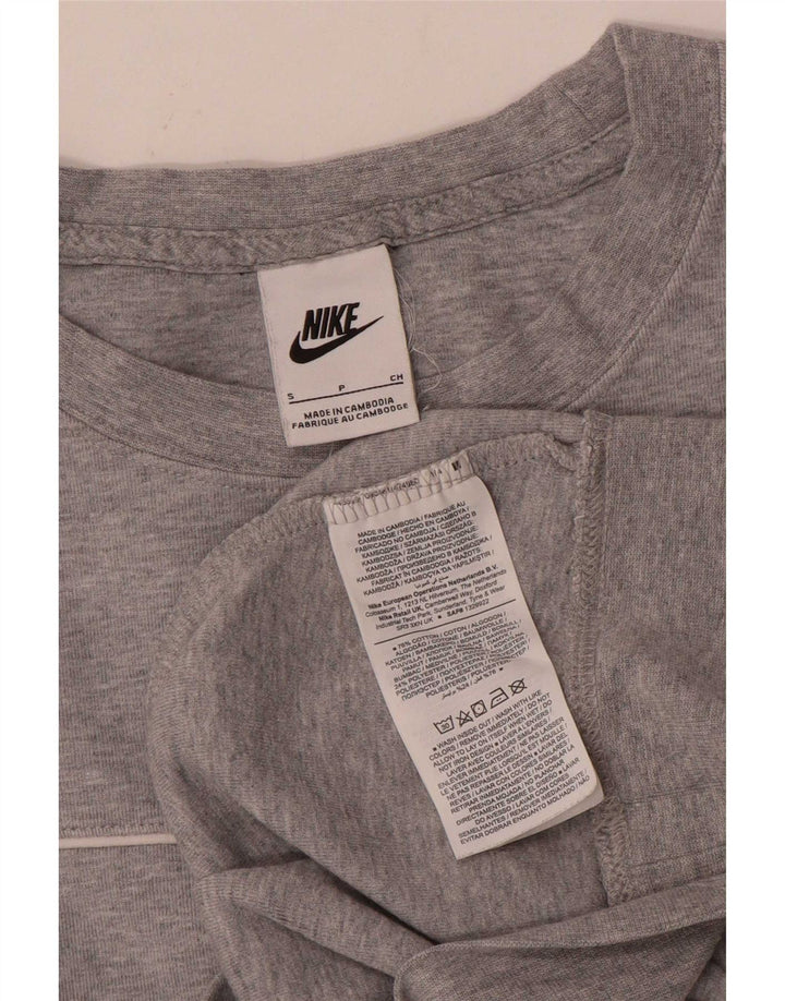 Nike Dame Oversized Sweatshirt Jumper UK 10 Small Grå Flecked Bomuld