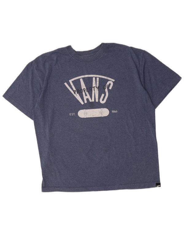 Vans Mens Graphic T-Shirt Top XL Navy Blue Cotton