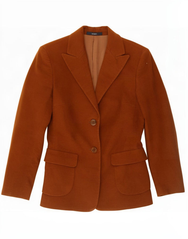 Seventy Dame 2-knaps Blazer Jacket IT 40 Small Brown Cotton