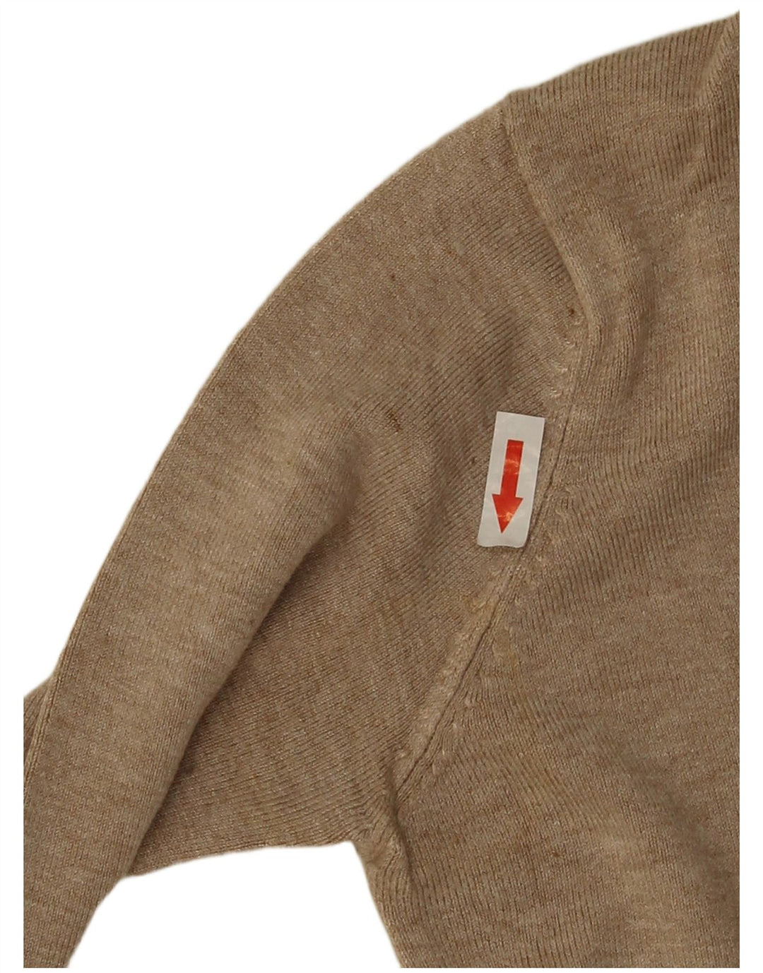 Zara Dame V-hals sweater UK 10 Small Beige Rayon