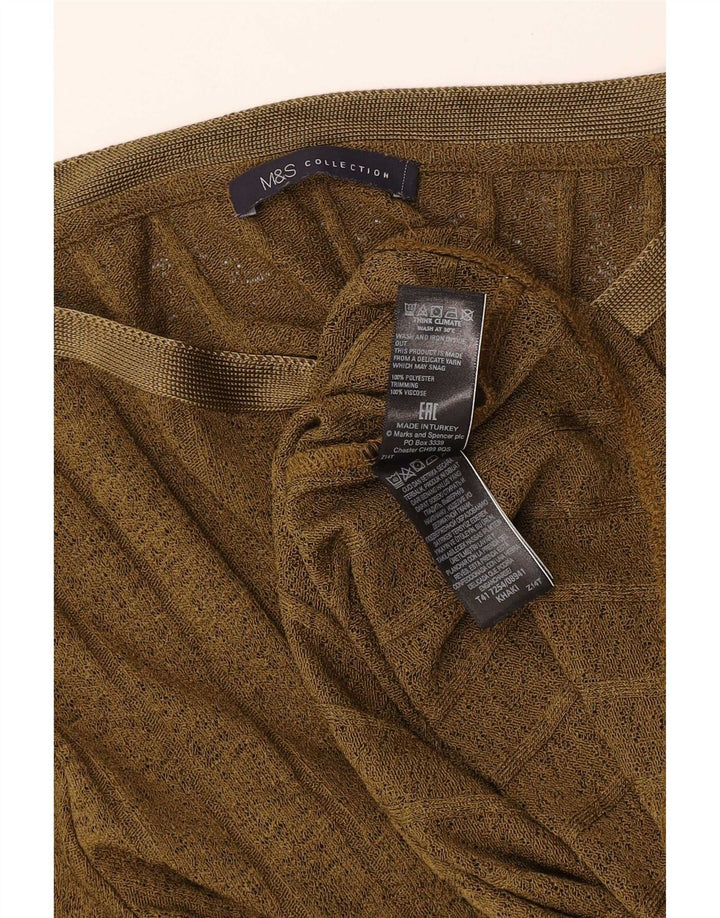 Marks & Spencer Dametop Langærmet UK 12 Medium Khaki Polyester