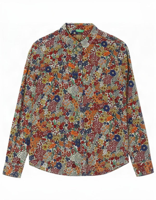 Benetton Womens Shirt UK 14 Large Multicoloured Floral