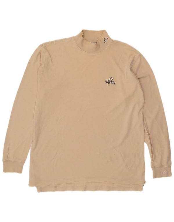Adidas Herre Top Langærmet UK 38/40 Medium Beige Bomuld