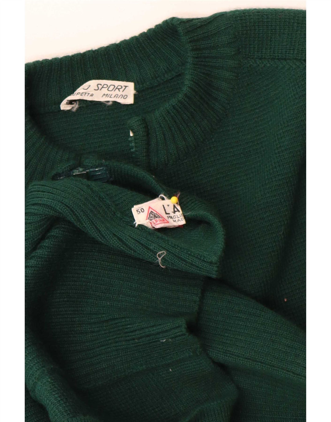 L'ALPINA Herre cardigan sweater IT 50 Medium Grøn