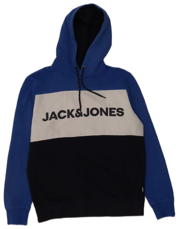 Jack & Jones Mens Graphic Hoodie Jumper Medium Multicoloured Colourblock