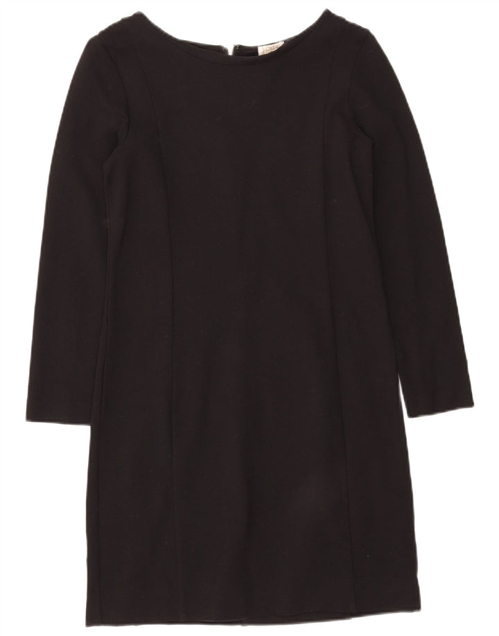 J. Crew Dame Langærmet Skift Kjole UK 2 2XS Sort Viscose