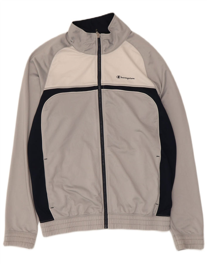 CHAMPION Træningsdragt til mænd Topjakke Medium Grå Colourblock Polyester