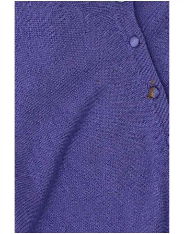 Marks & Spencer Womens Crop Cardigan Sweater UK 14 Medium Purple Viscose