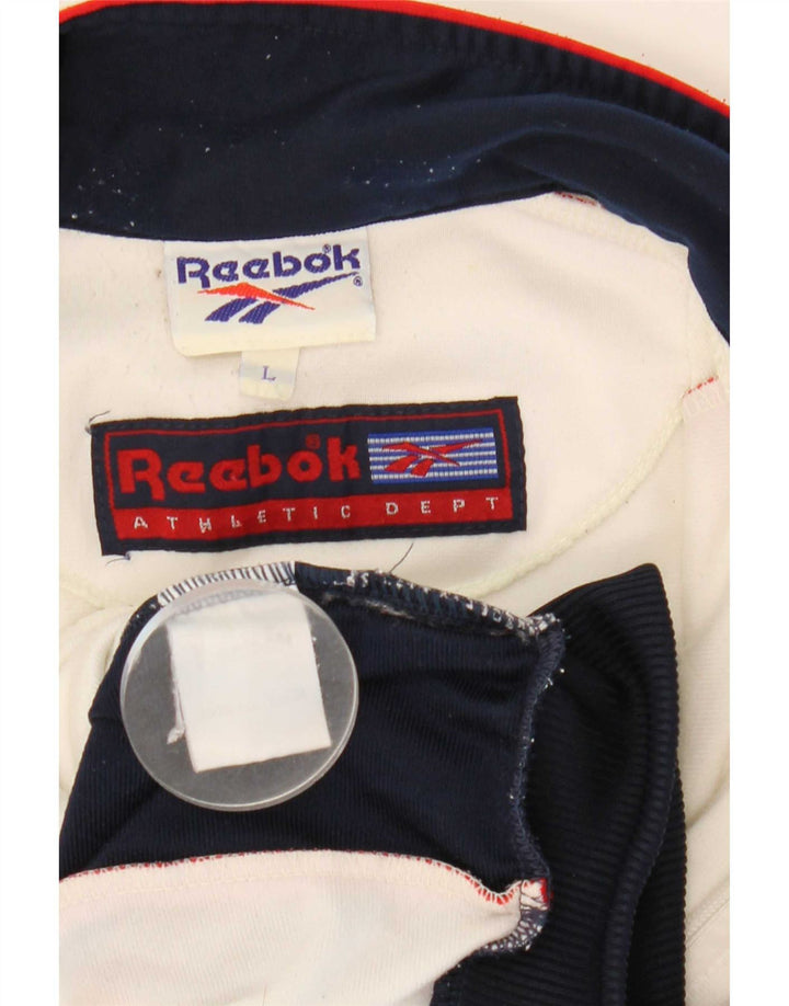 Reebok Træningsdragt til mænd Topjakke Stor hvid Colourblock Polyester