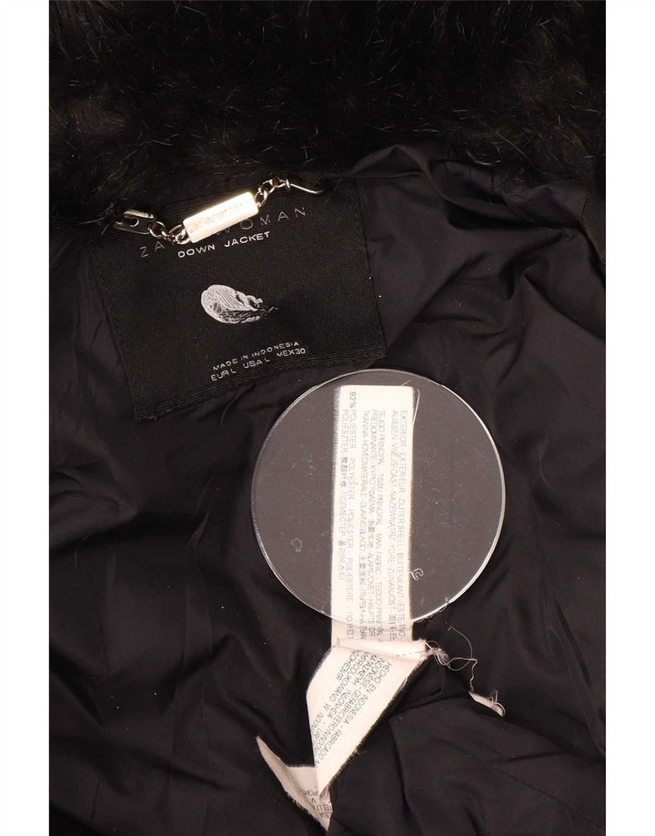 Zara polstret jakke til kvinder UK 14 Stor sort polyester