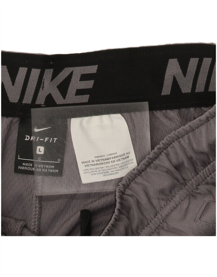Nike Herre Dri Fit grafiske sportsshorts, store grå polyester