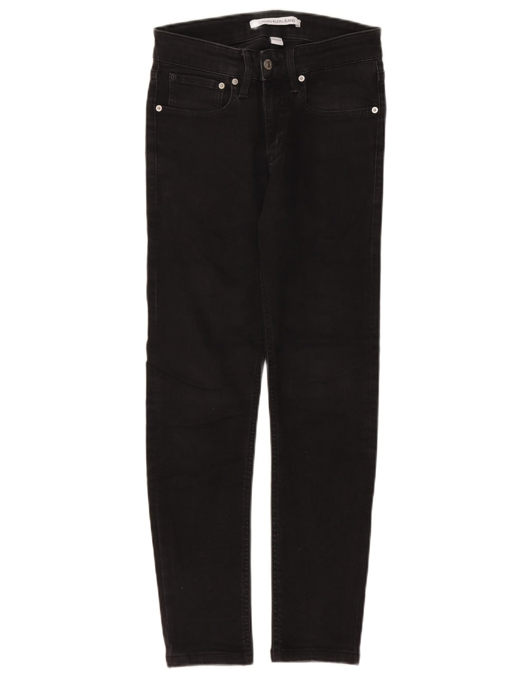Calvin Klein Dame Slim Jeans W29 L26 Sort Bomuld