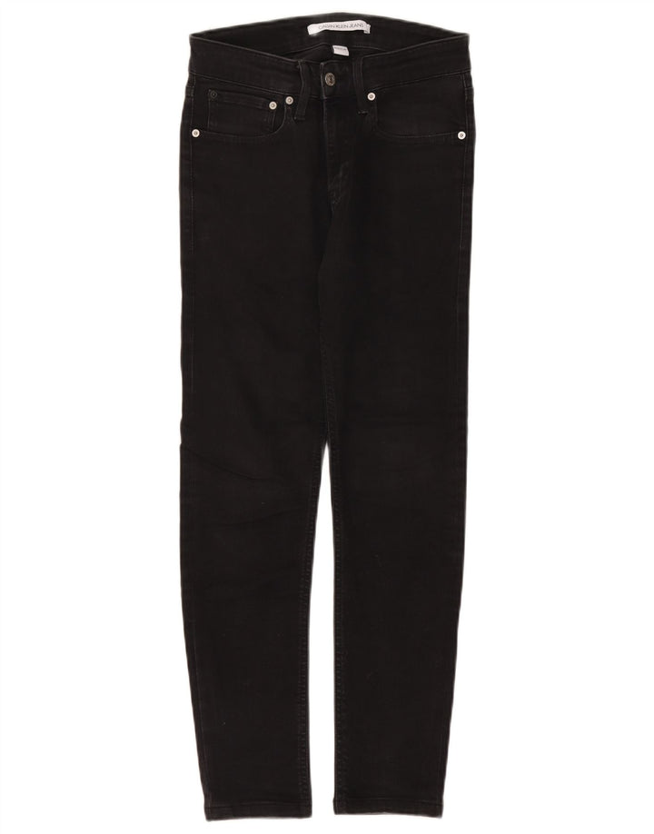 Calvin Klein Dame Slim Jeans W29 L26 Sort Bomuld